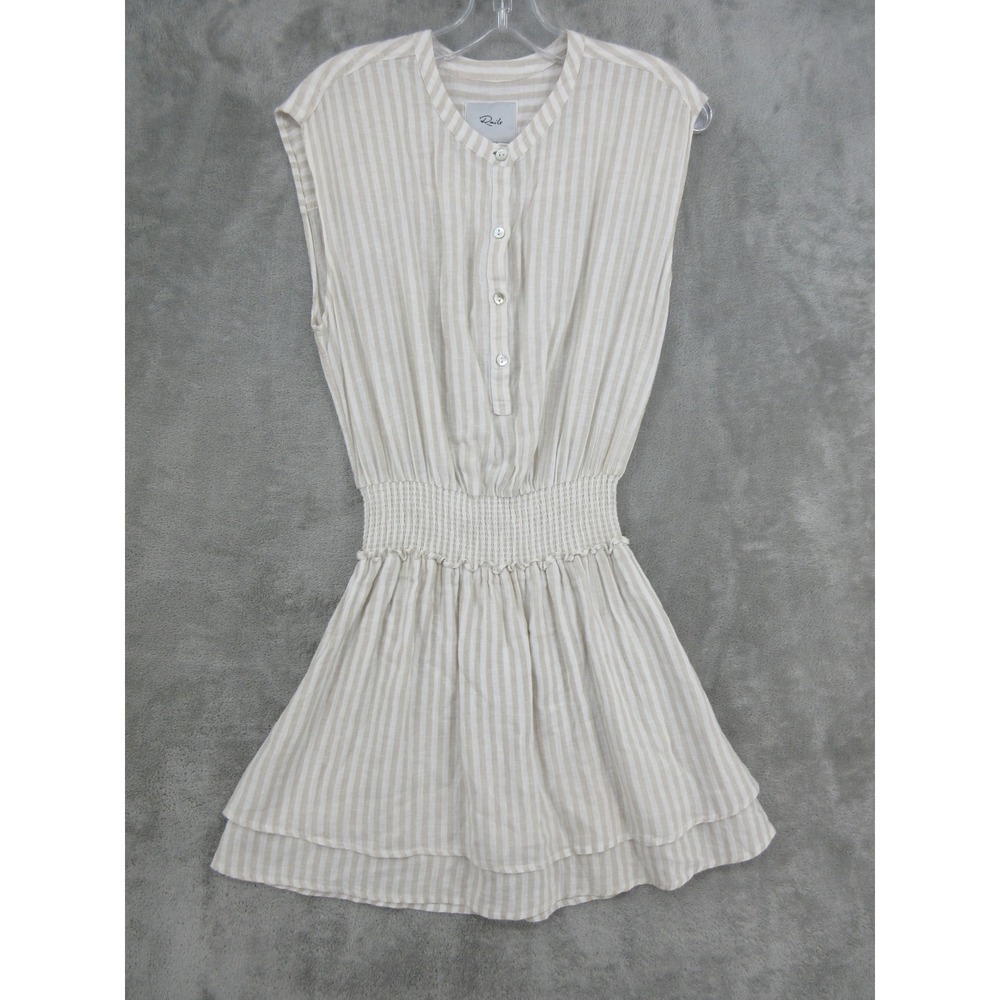 Rails Dress Womens Size S Angelina Dune Stripe Linen Blend Mini Coastal Feminine